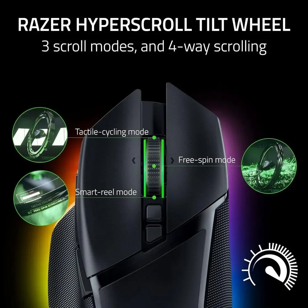 Razer - Basilisk V3 Pro Optical Gaming Mouse with HyperScroll Tilt Wheel